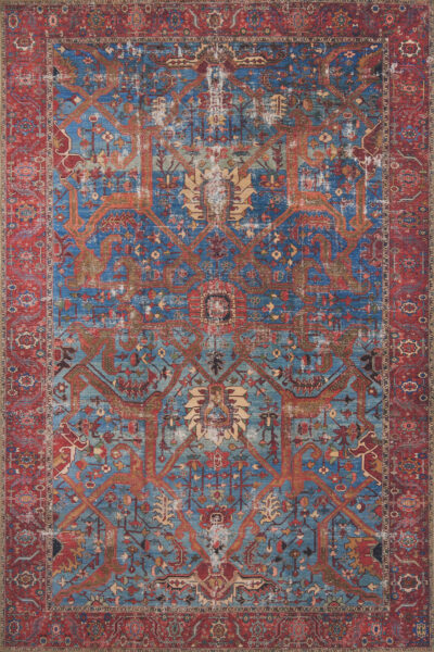 Loren Blue/Red 1'6" Sample Rug