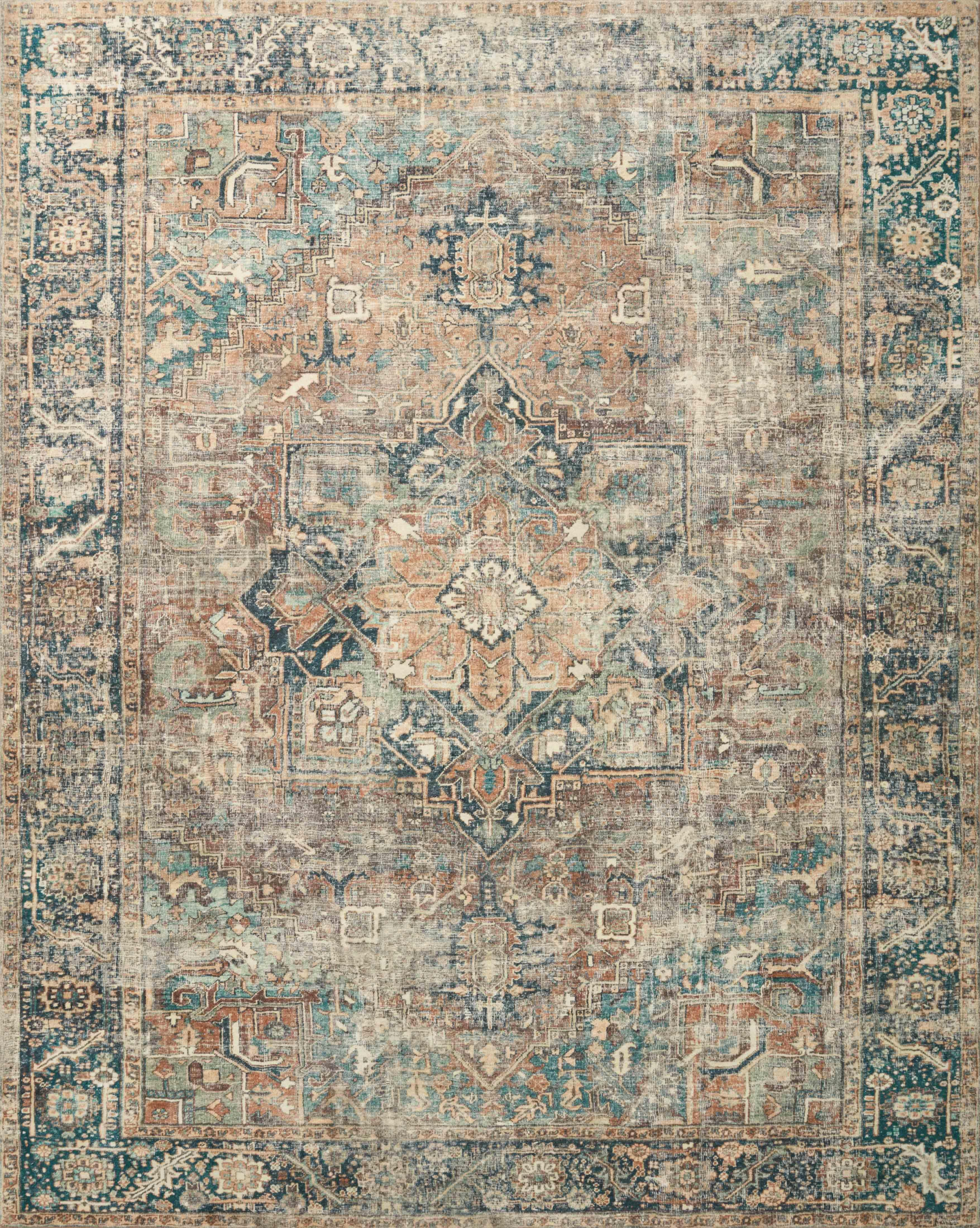 Margot Terracotta/Lagoon 1'6" Sample Rug