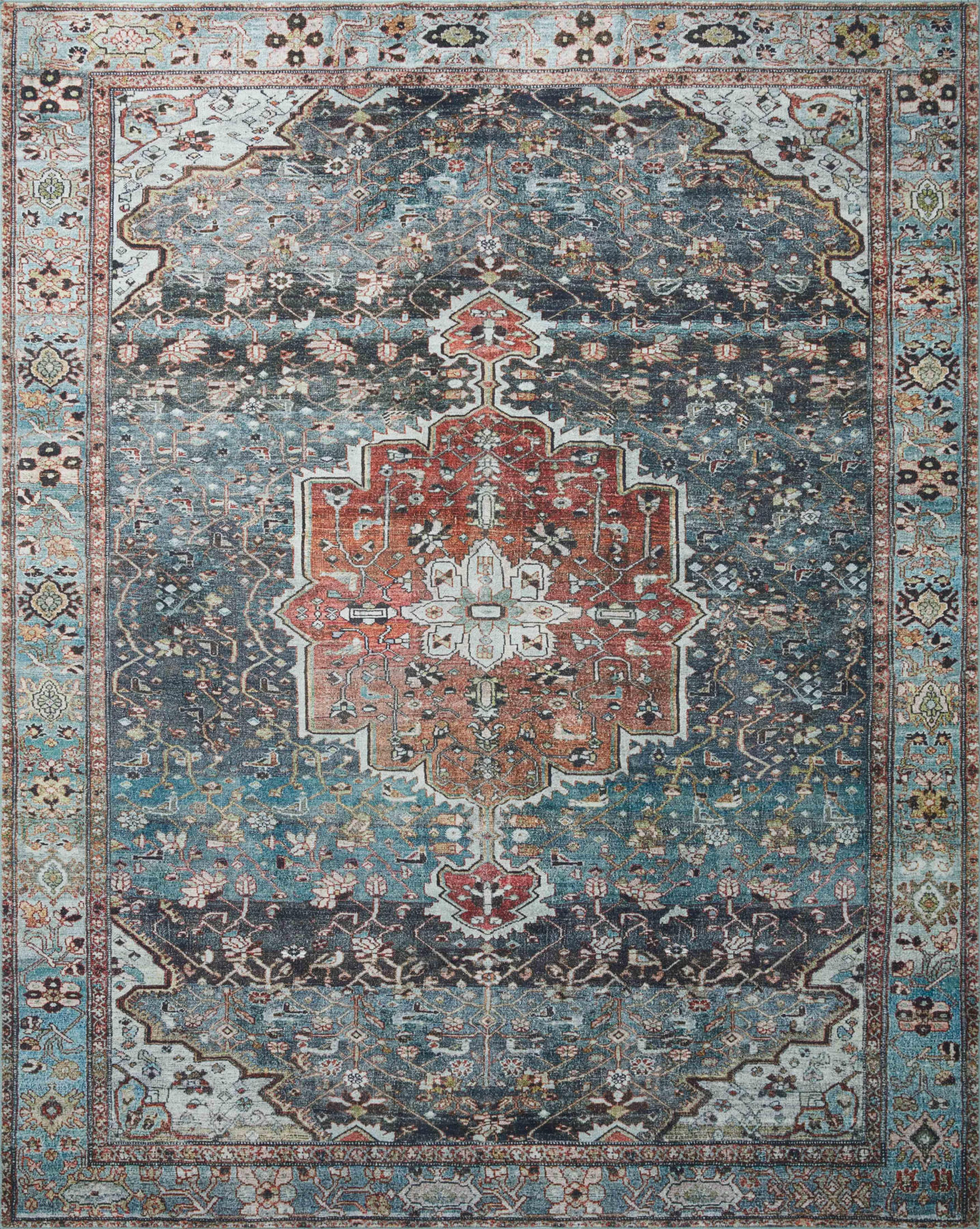 Margot Ocean/Brick 1'6" Sample Rug