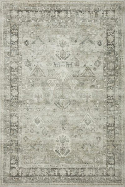 Rosette Steel/Graphite 1'6" Sample Rug