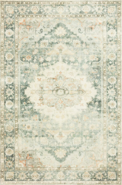 Rosette Teal/Ivory 1'6" Sample Rug