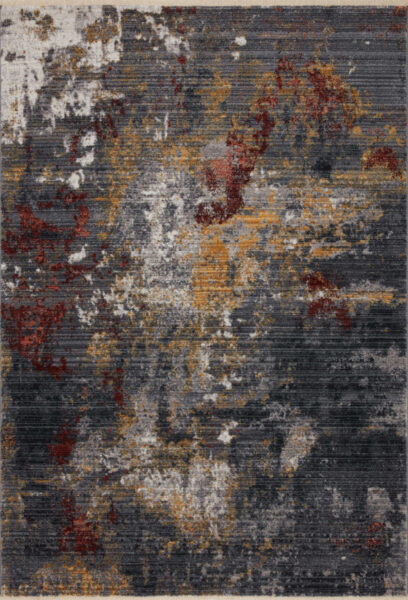 Samra Dark Grey/Spice 1'6" Sample Rug
