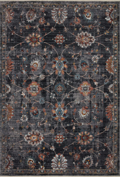 Samra Charcoal/Multi 1'6" Sample Rug