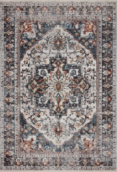 Samra Ivory/Denim 1'6" Sample Rug