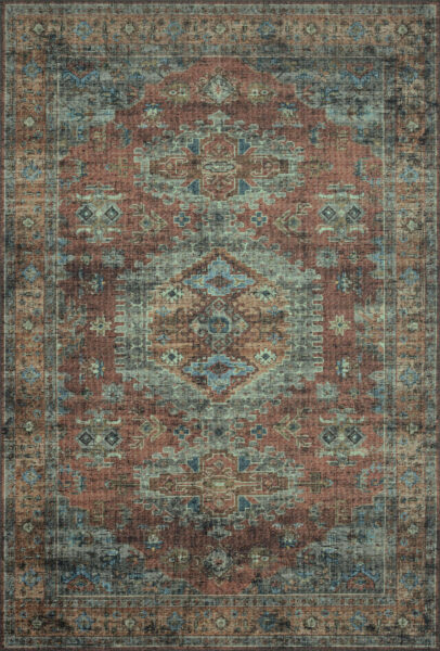 Skye Terracotta/Sky 1'6" Sample Rug