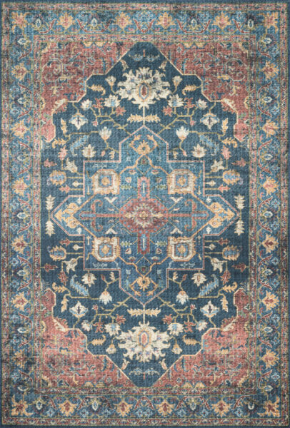 Skye Denim/Brick Rug