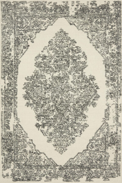 Annie White/Black 1'6" Sample Rug