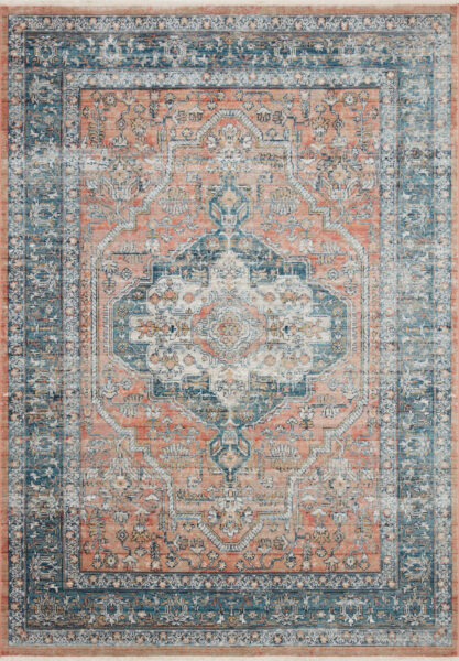 Elise Coral/Blue 1'6" Sample Rug