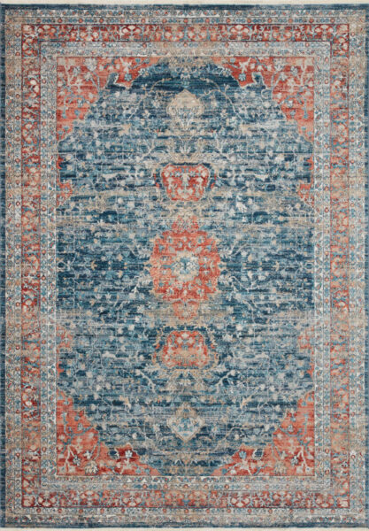 Elise Navy/Red 1'6" Sample Rug