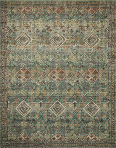 Sinclair Turquoise/Multi 1'6" Sample Rug