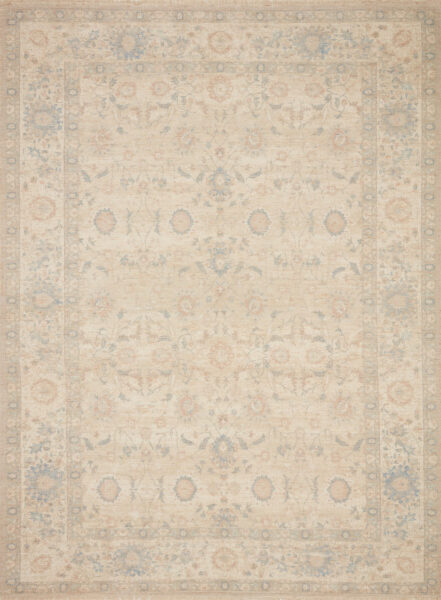 Priya Natural/Blue 1'6" Sample Rug