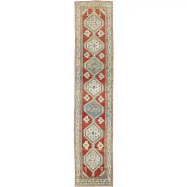 Antique One of a Kind 3’3″x16’2″ Handmade Runner