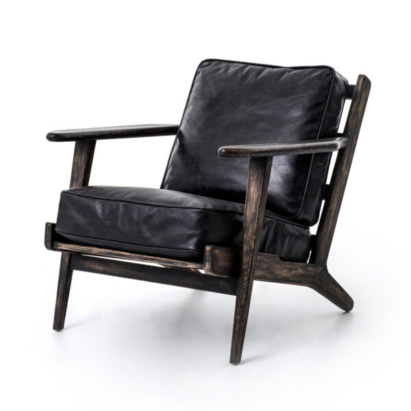 Brooks Lounge Chair - Rialto Ebony, Black Wash, Black