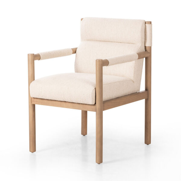 Kiano Dining Armchair - Charter Oatmeal, Washed Natural Parawood