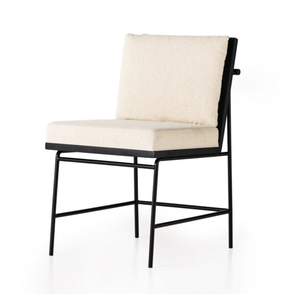 Crete Dining Chair - Savile Flax, Brushed Ebony, Midnight Iron