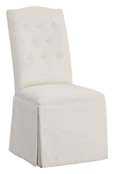 Camel Back Skirted Dining Chair