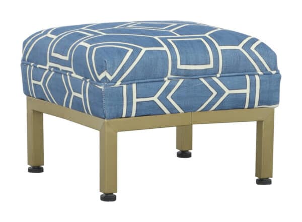 Sheldon Ottoman - Brushed Brass, Upholstered