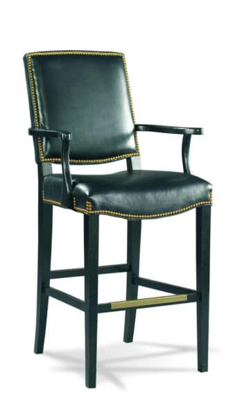 Leather Counter Stool with Arms