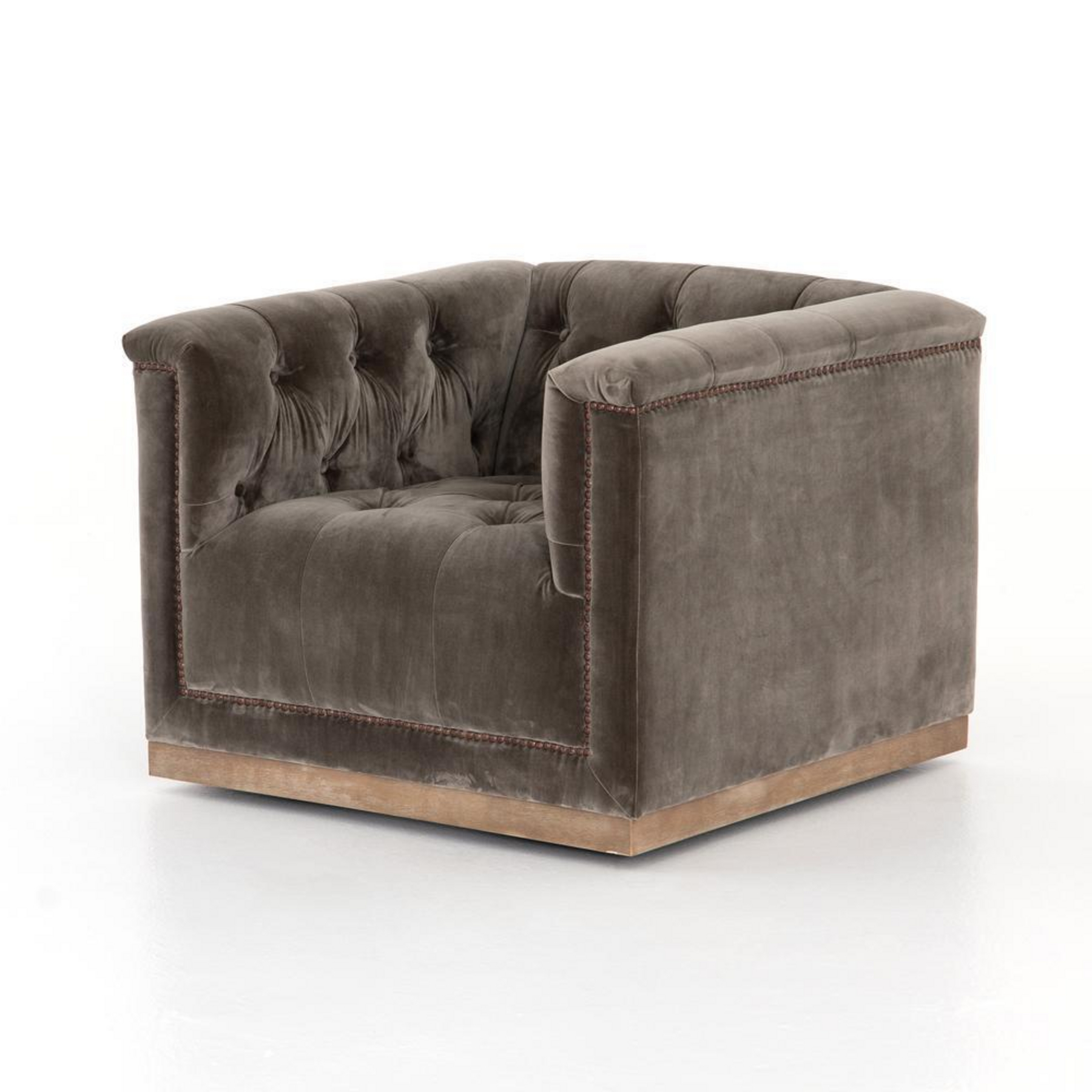 Maxx Swivel Chair - Sapphire Birch, Whitewash, Aged Bronze