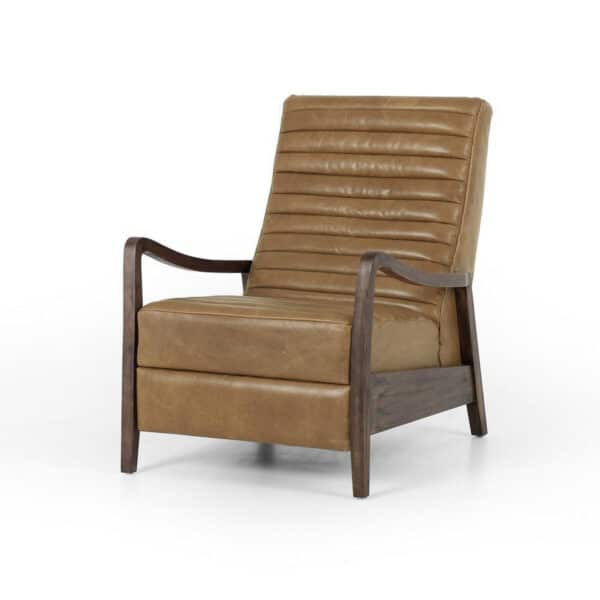 Chance Recliner - Dakota Warm Taupe, Rubbed Sienna Brown