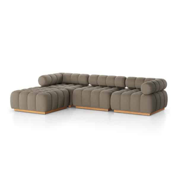 Roma Outdoor 3 Piece Sectional with Ottoman