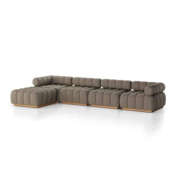 Roma Outdoor 4 Piece Sectional with Ottoman