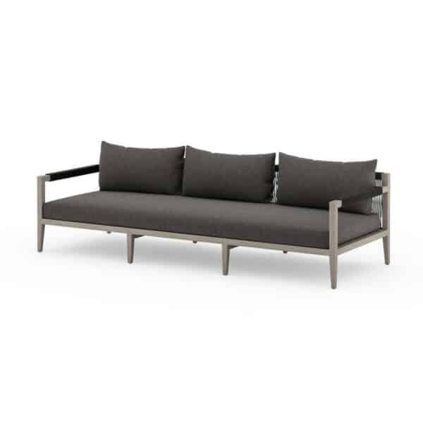 Sherwood Outdoor Sofa - 93", Venao Charcoal, Weathered Grey, Dark Grey