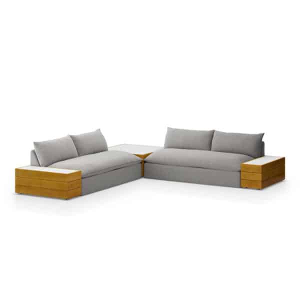 Grant Outdoor 2 Piece Sectional with Coffee & End
