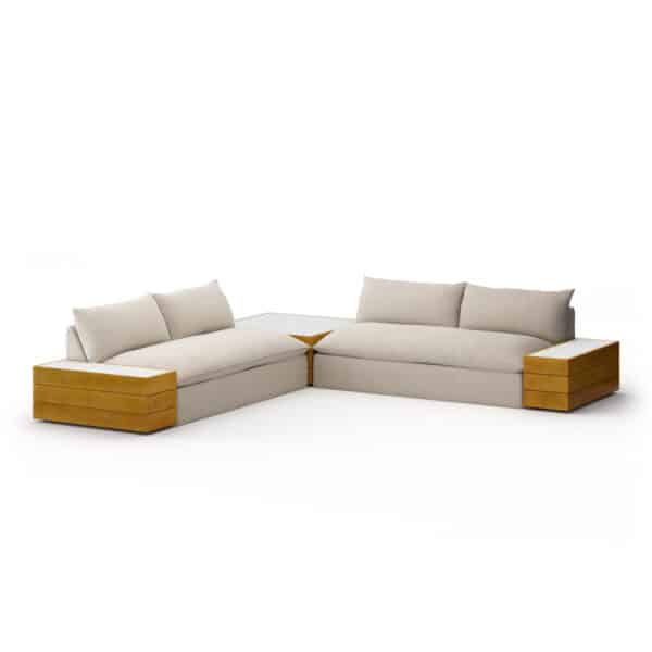 Grant Outdoor 2 Piece Sectional with Coffee & End