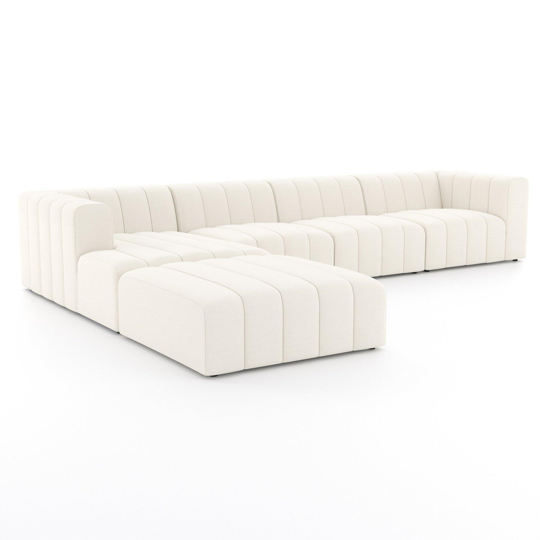 Langham 4 Piece Left Arm Facing Sectional with Ottoman