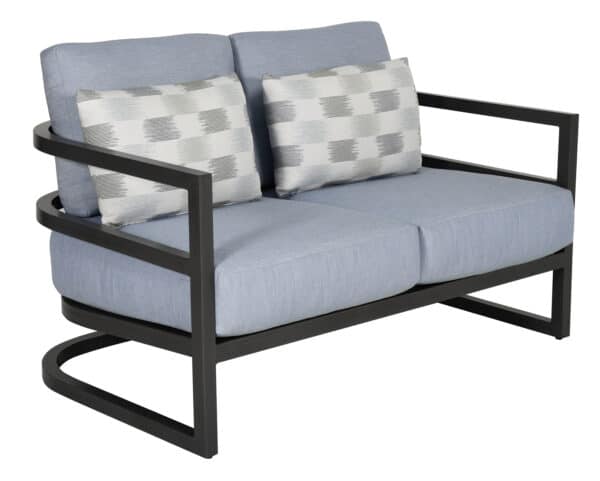 Gala Cushioned Loveseat with 2 Accent Pillows