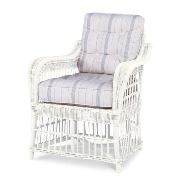 Mainland Wicker Dining Armchair, Button Back
