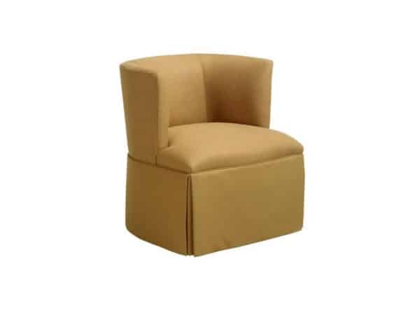 Petite Barrel Back Skirted Swivel Chair