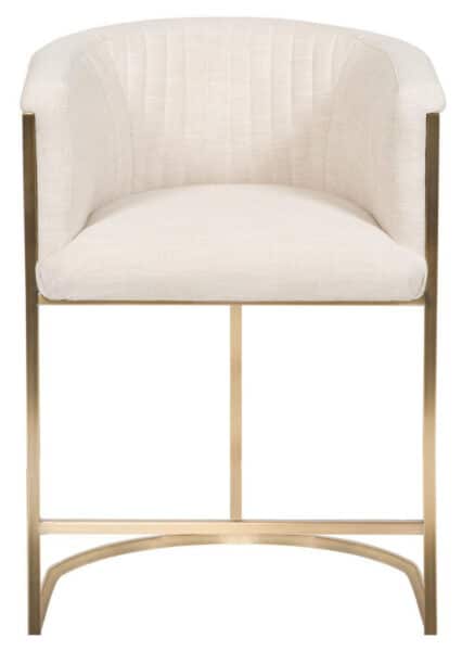 Skye Channel Back Metal Frame Counter Stool