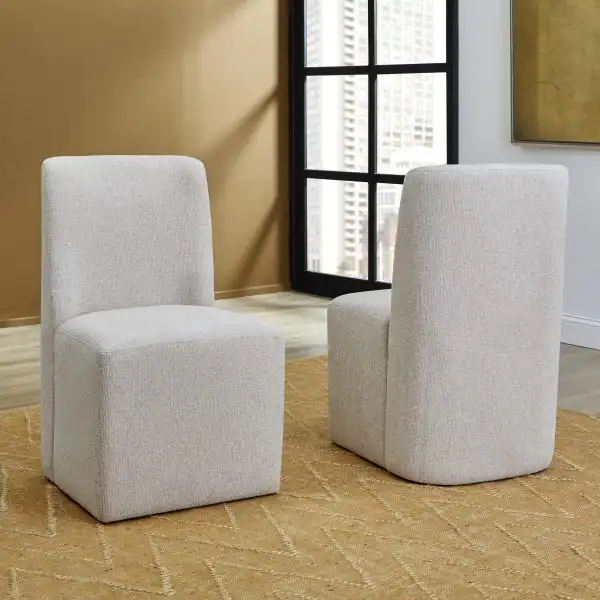 Waterfall Upholstered Dining Chairs, Set of 2