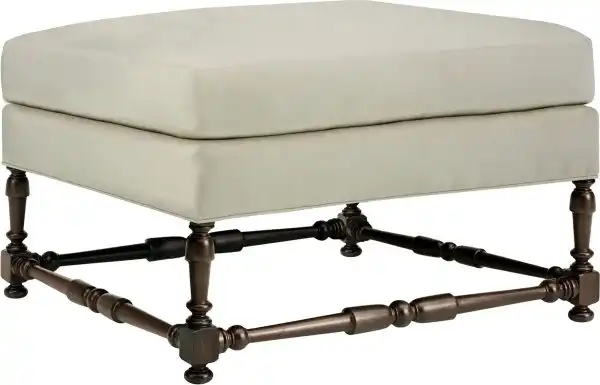 Maud Ottoman with Turned Stretchers