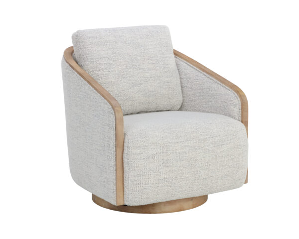 Tasia Swivel Lounge Chair - Merino Cotton, Light Brown