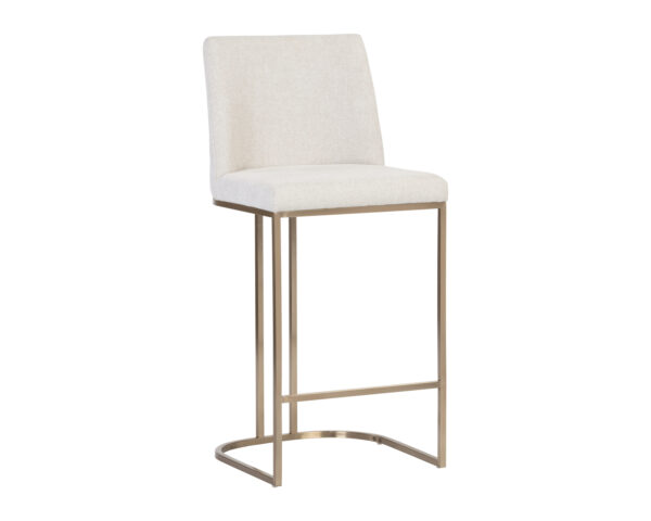 Rayla Counter Stool - Belfast Oatmeal, Antique Brass