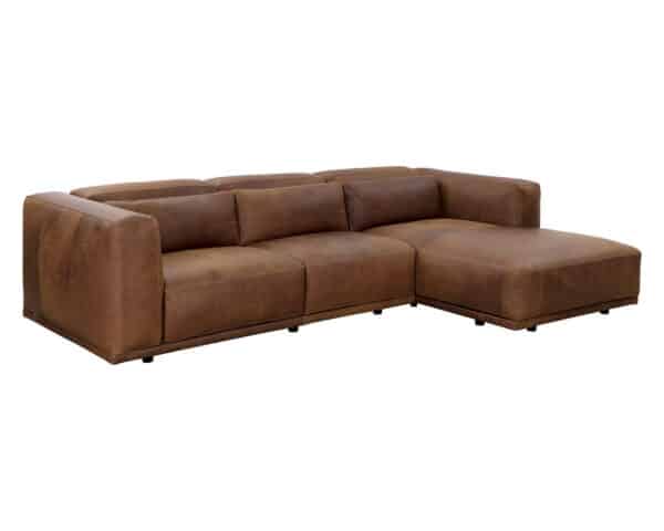 Beau Leather Sofa Chaise