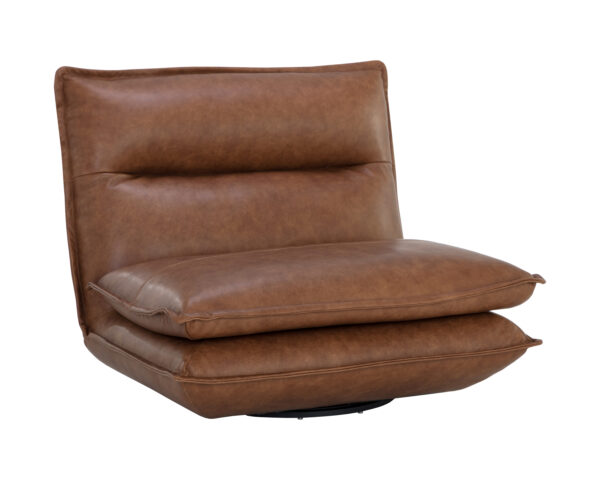 Colson Leather Swivel Armless Chair