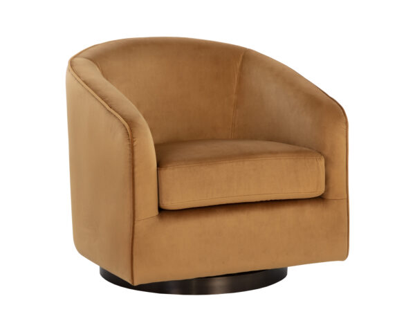 Hazel Swivel Lounge Chair - Dark Bronze, Gold Sky