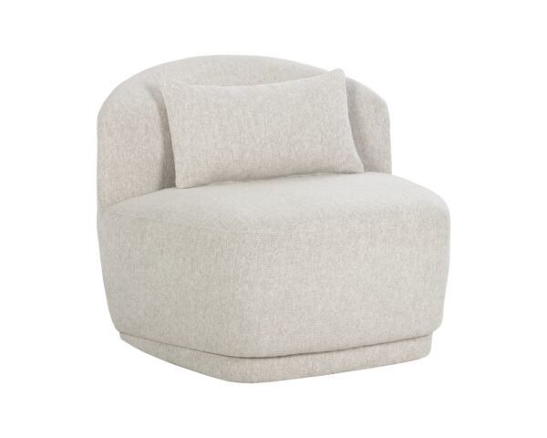 Soraya Swivel Armless Chair - Dove Cream, Black