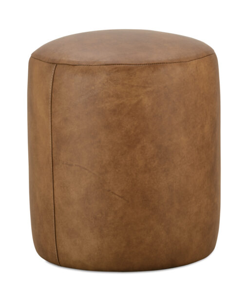 Cleo Leather Round Ottoman