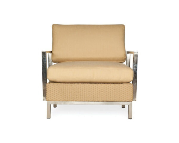Lounge Chair with Stainless Steel Arms and Back