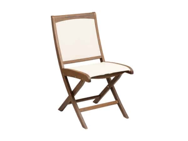 Topaz Folding Sling Chair - Armless Chair, Beige Chocolate, Brown