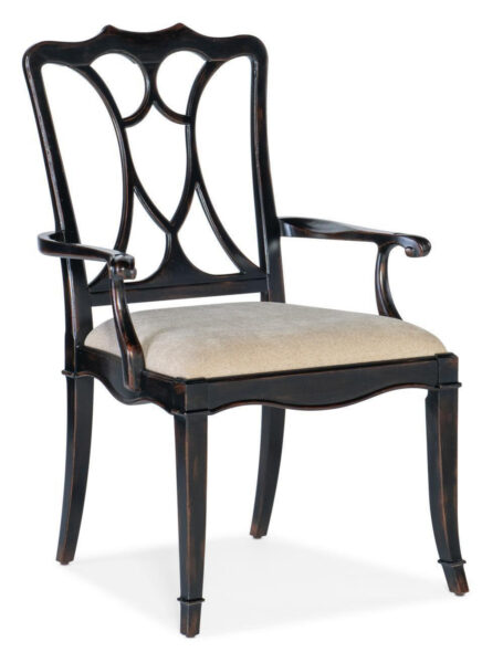 Charleston Upholstered Seat Chair - With Arm, Black Cherry