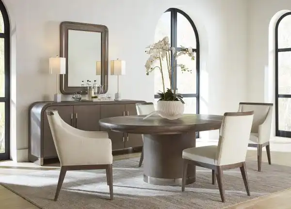 Modern Mood Upholstered Arm + Side Chair, Qty of 2 - Mink, Arm Chair