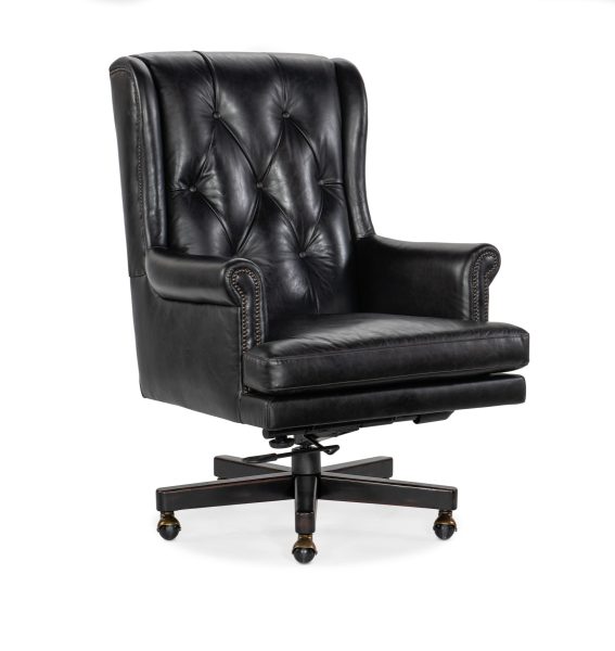Charleston Executive Swivel Tilt Chair - Old Saddle Black, Black