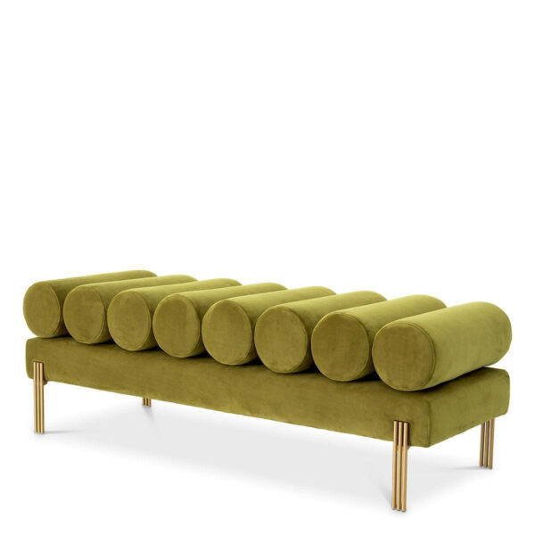 Oxley Bench - Savona Vintage Green, Brushed Brass