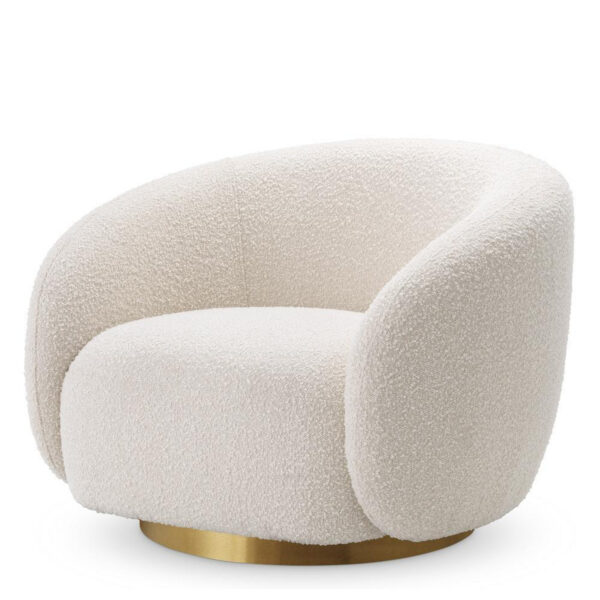 Brice Swivel Chair - Boucle Cream